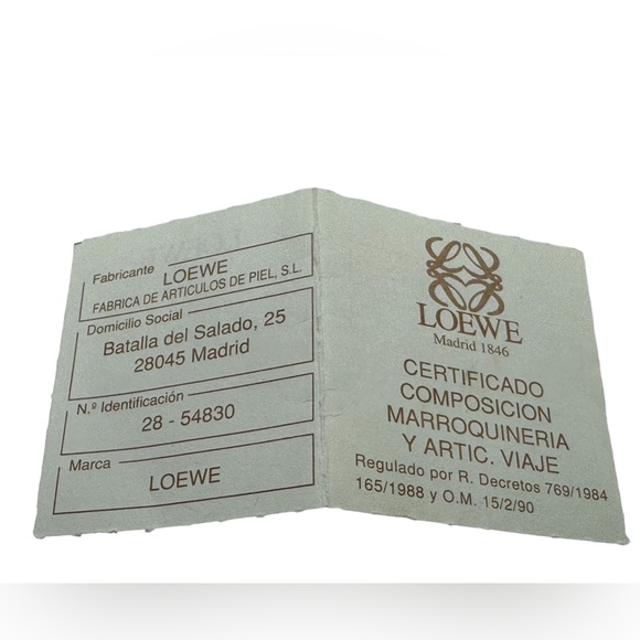 LOEWE LIKE NEW DEADSTOCK SUEDE & LEATHER CARD/COIN POUCH W/ ORIGINAL COA CARD - Picture 8 of 9